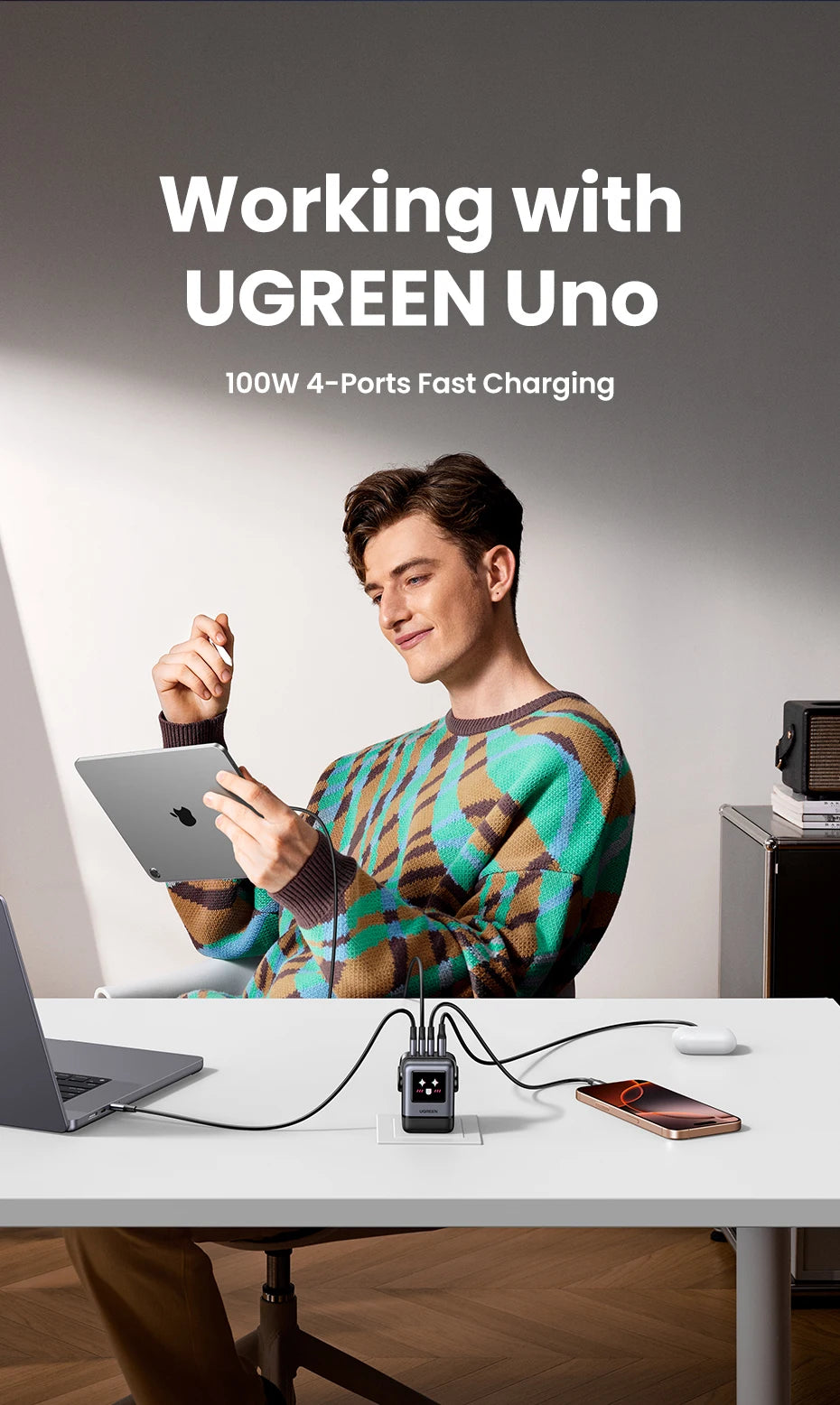 CowLost | ugreen-uno-100w-gan-charger-robot-design-qc4-0-3-0-pps |13