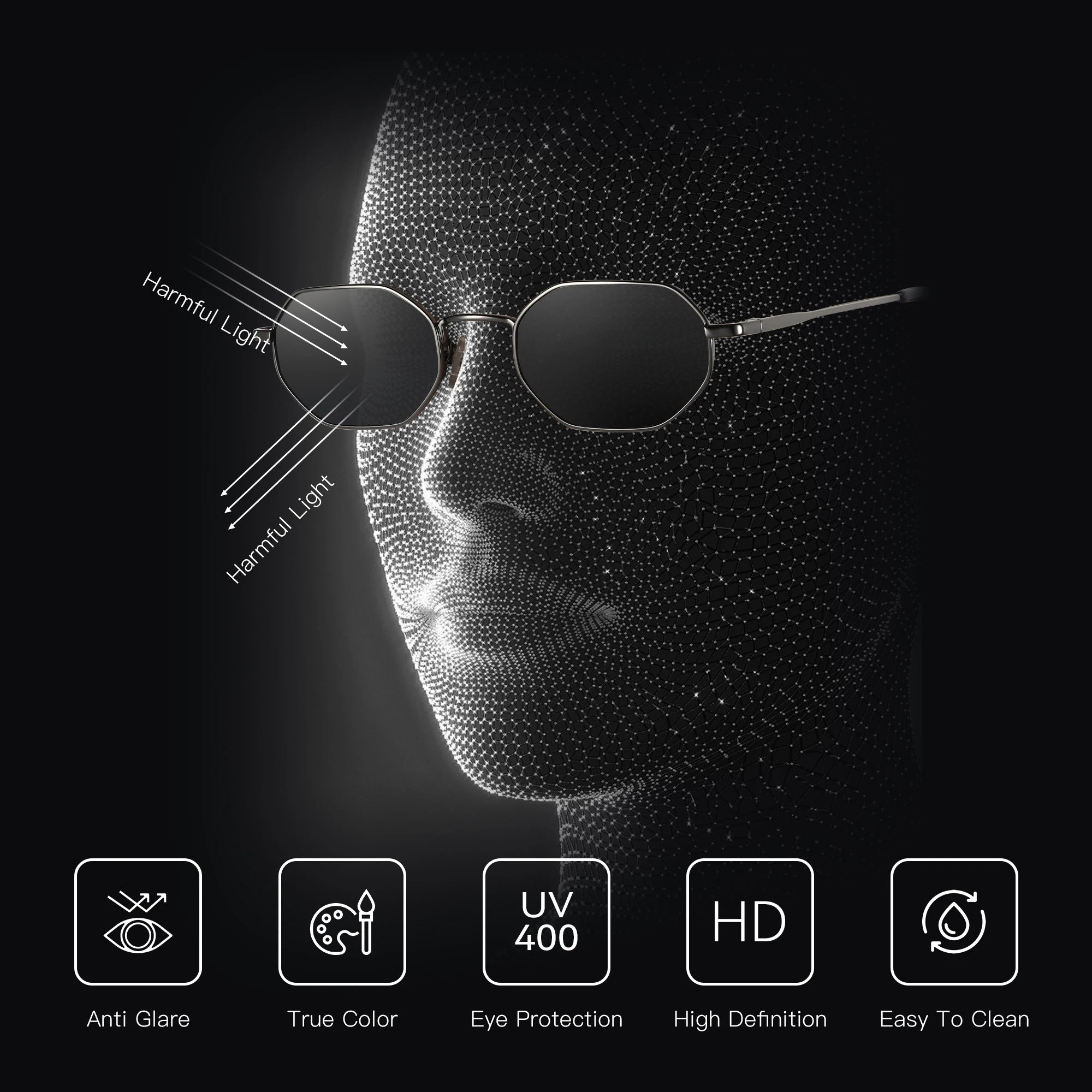 CowLost | zenottic-retro-small-polygon-polarized-sunglasses-women-metal-uv400 |4