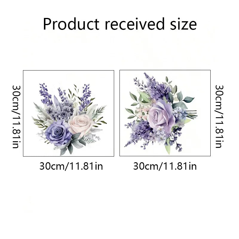 CowLost | 2pcs-purple-flower-hyacinth-stickers-bathroom-toilet-sticker |14