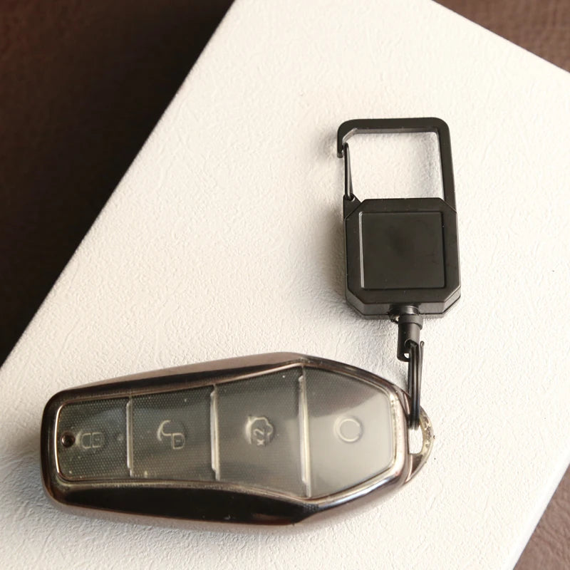 CowLost | retractable-key-ring-outdoor-anti-loss-key-chain-d-shaped-climbing-carabiner-lanyard-easy-pull-buckle-highly-elastic-key-ring |4