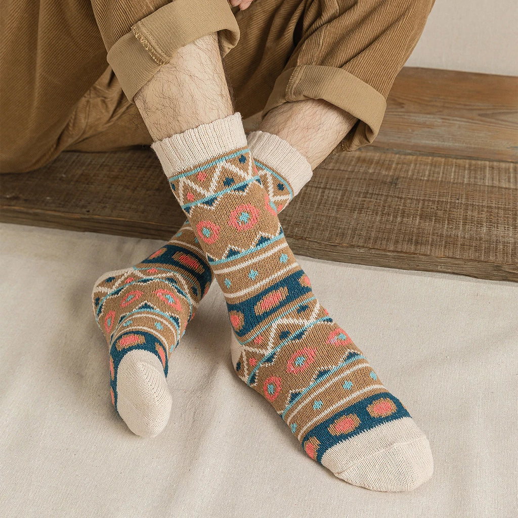 CowLost | sporting-goods-5-pairs-thick-winter-warm-unisex-socks-retro-style |17