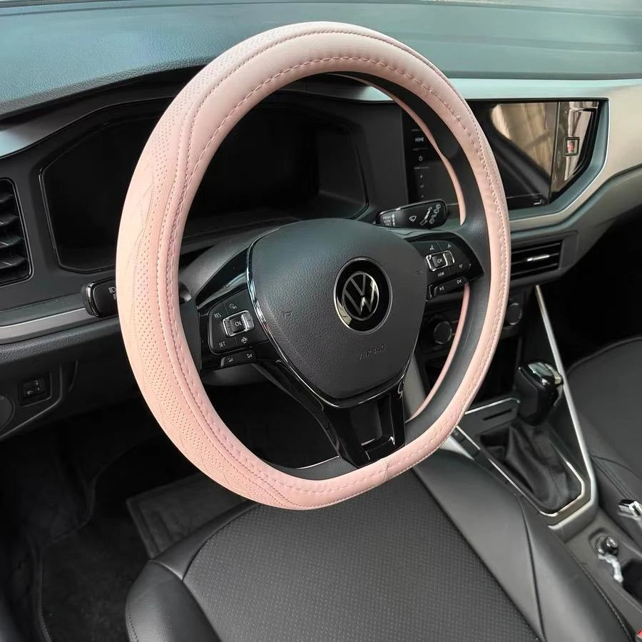 CowLost | napa-leather-perforated-patchwork-car-steering-wheel-cover-1 |24