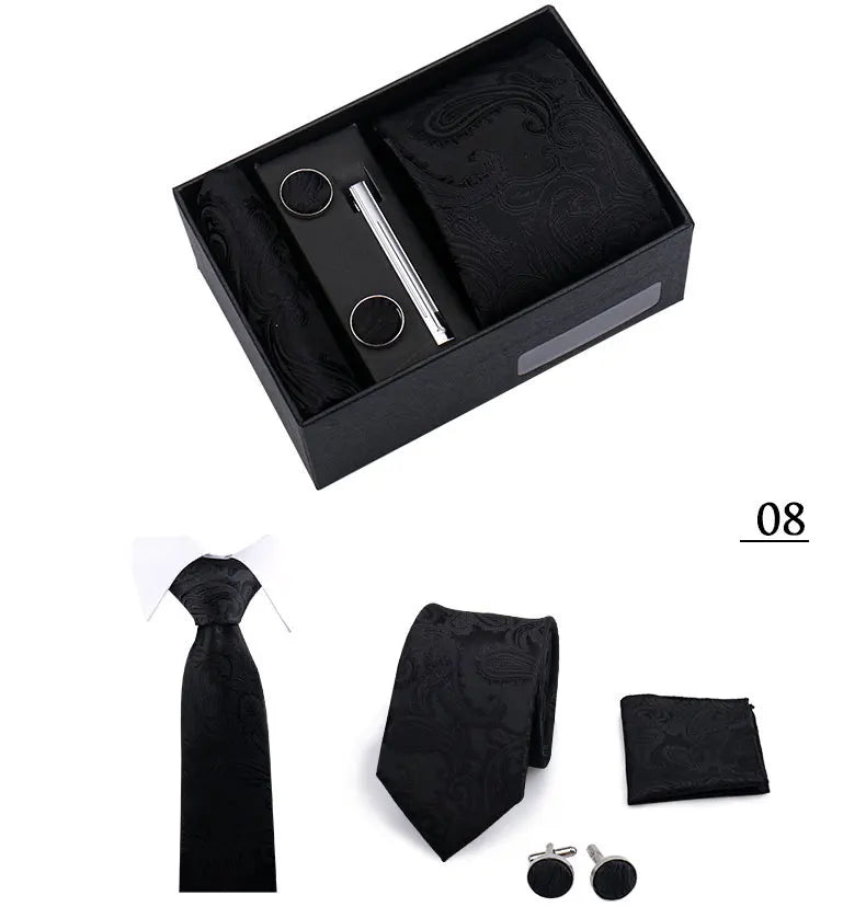 CowLost | tie-men-with-box-top-quality-business-ties-hanky-cufflink-set |19
