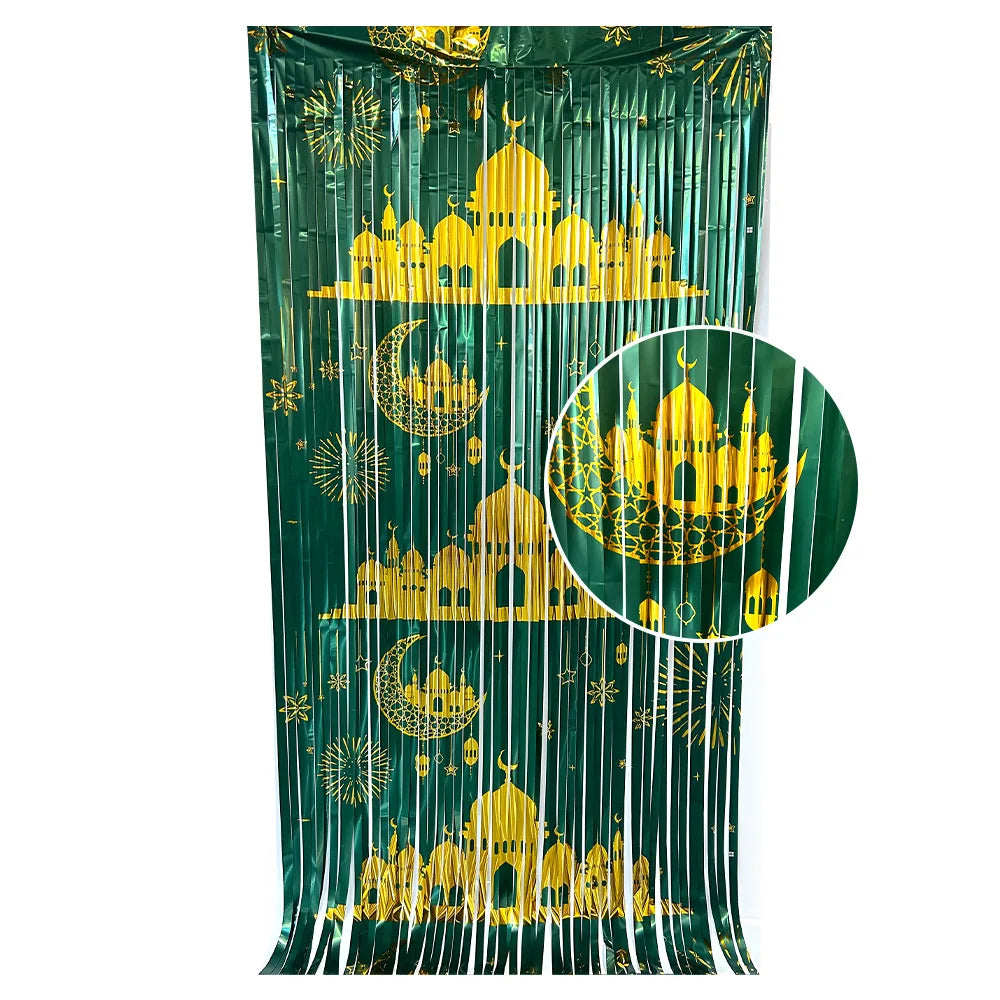 CowLost | eid-mubarak-foil-curtain-backdrop-metallic-tinsel |4