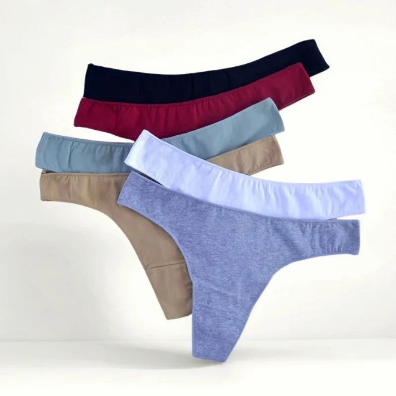 CowLost | product_id-4-pack-women-s-cotton-low-waist-breathable-solid-color-g-string-thongs-m-xl |3
