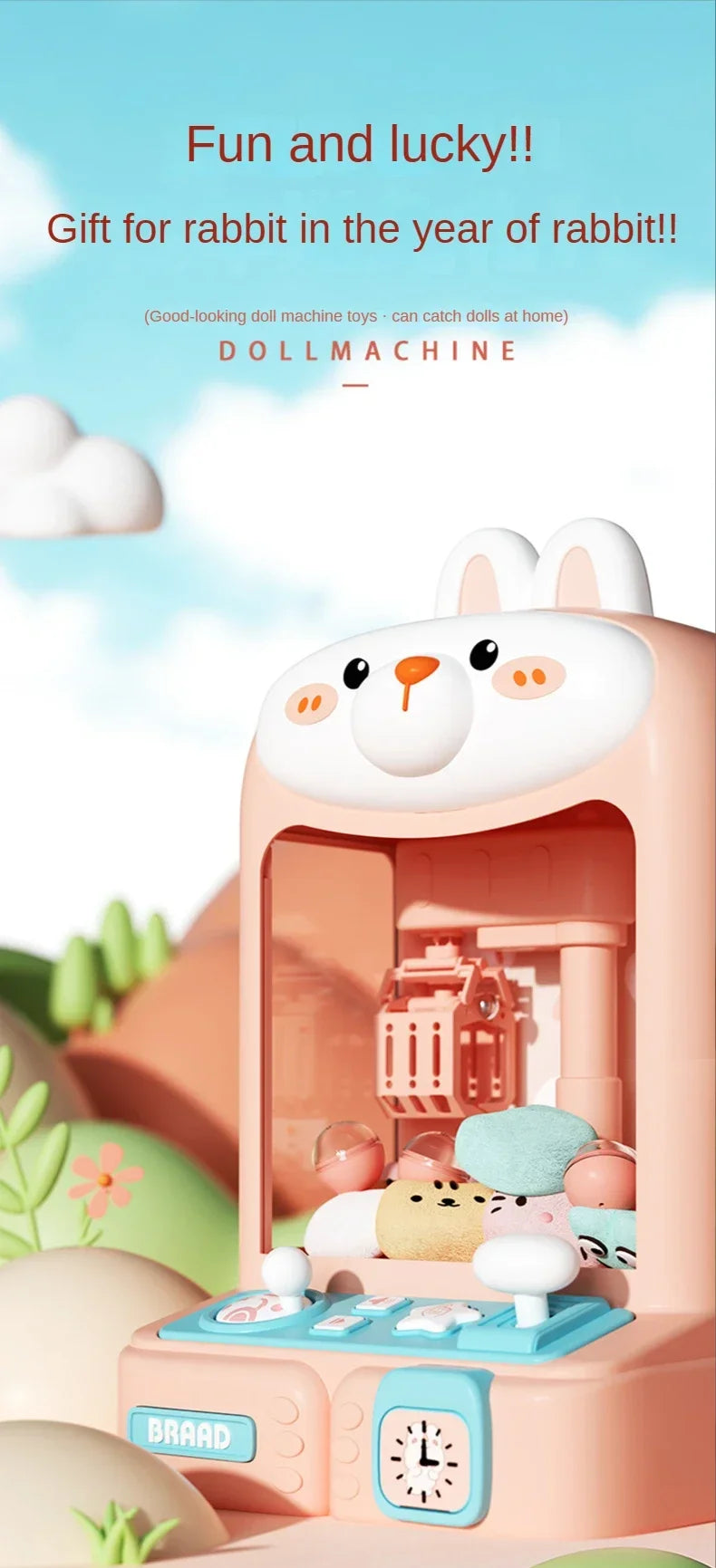Mini Claw Machine Toy for Kids Automatic Arcade Game Birthday Gift