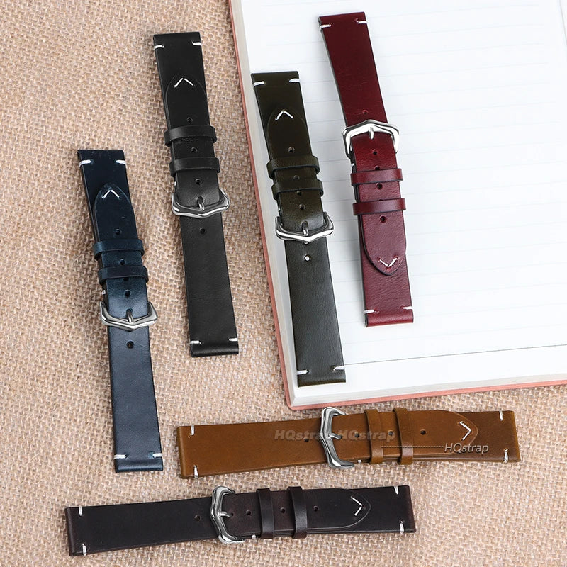 CowLost | product_id-genuine-cowhide-leather-watch-strap-18-24mm-oil-wax-discoloration-retro-wristband |16