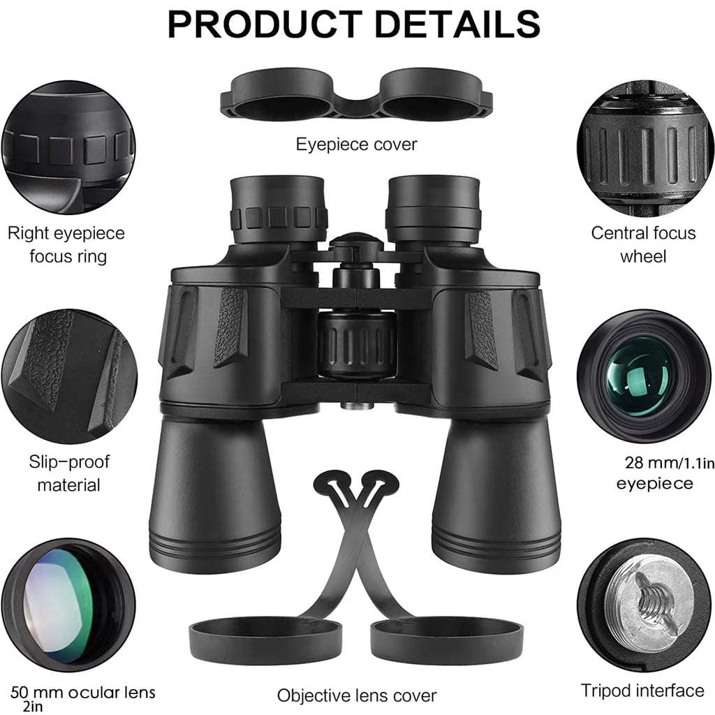 CowLost | 20x50-binoculars-fmc-coated-bak4-prism-long-range-telescope-ipx4-waterproof-lightweight-and-portable-for-camping-hunting-outdoor |10