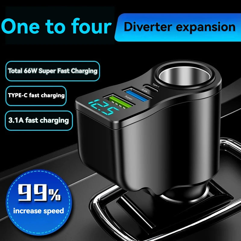 CowLost | product_id-66w-digital-display-dual-usb-car-charger-with-3-port-cigarette-lighter-splitter |2