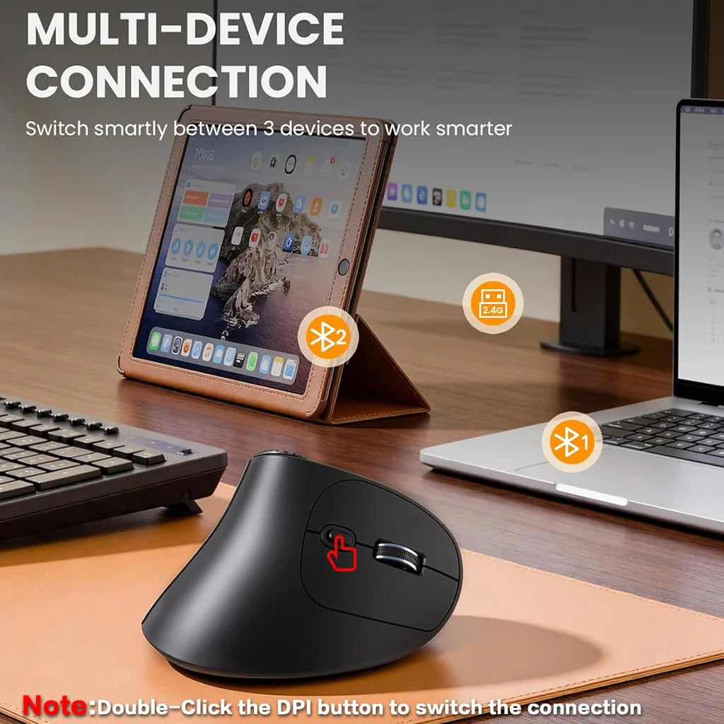 CowLost | jomaa-right-hand-wireless-vertical-mouse-with-adjust-knob-bluetooth-ergonomics-mice-for-computer-laptop-tablet-windows |7
