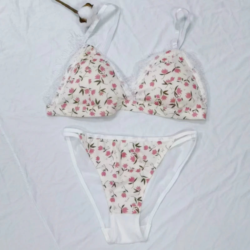 CowLost | product_id-women-s-wireless-lace-push-up-bra-and-low-waist-briefs-set |4