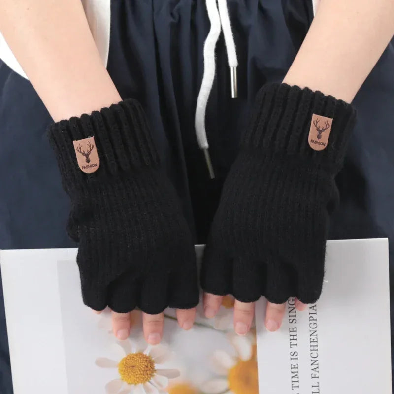 CowLost | activewear-pants-unisex-elastic-knitted-fingerless-winter-gloves |1