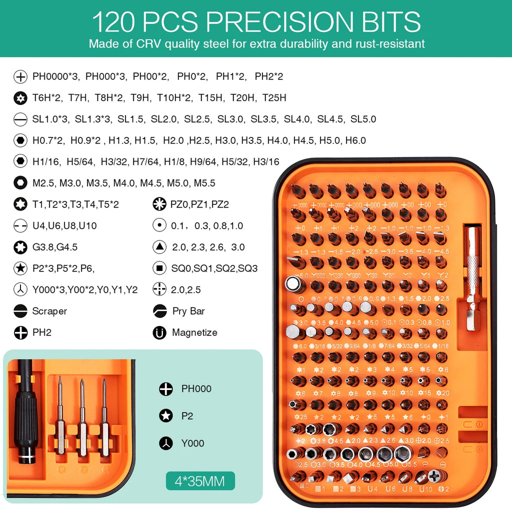 ORIA 130-in-1 Precision Magnetic Screwdriver Set for Phone & PC Repair