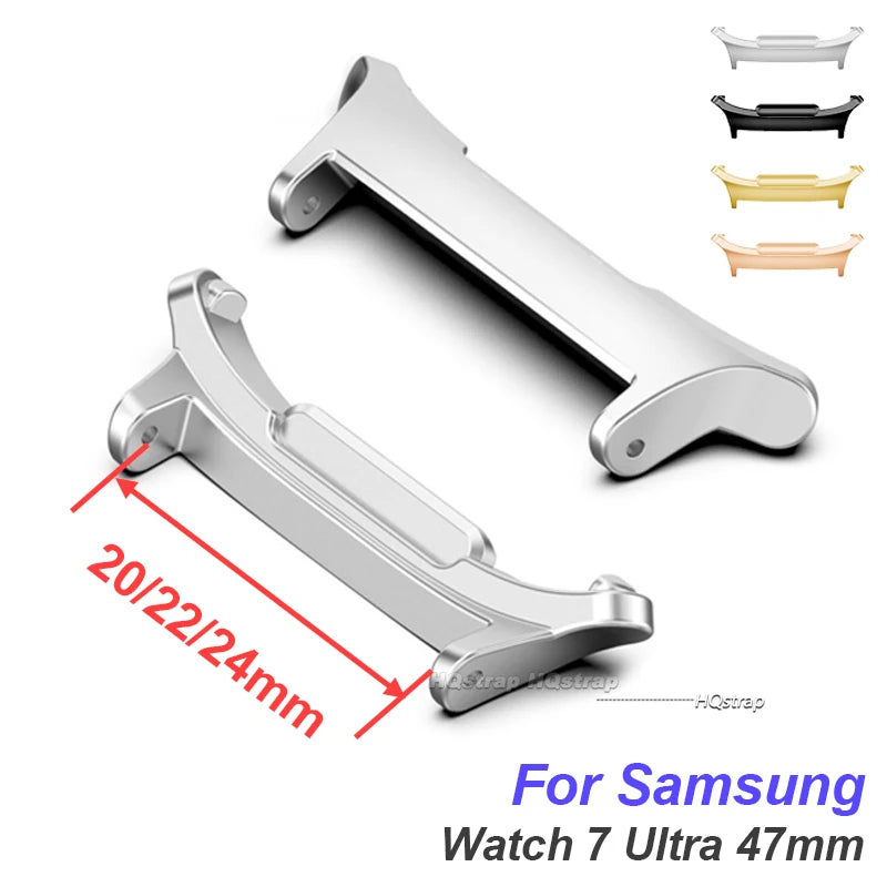 CowLost | 2pcs-metal-adapter-watch-band-connectors-for-samsung-galaxy-watch-7-ultra-47mm-stainless-steel-watch-connector-20mm-22mm-24mm |6