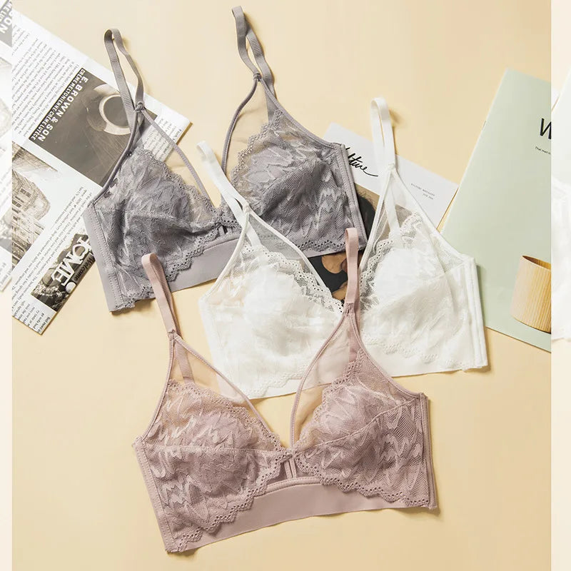 CowLost | product_id-wireless-push-up-lace-padded-bra-for-women-solid-color |8