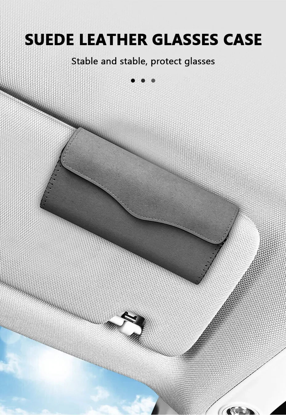 CowLost | product_id-car-sun-visor-sunglasses-holder-organizer-suede-leather-case |10