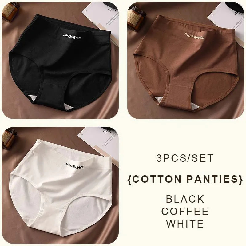 CowLost | product_id-fallsweet-3pcs-womens-large-high-waist-seamless-cotton-briefs |13