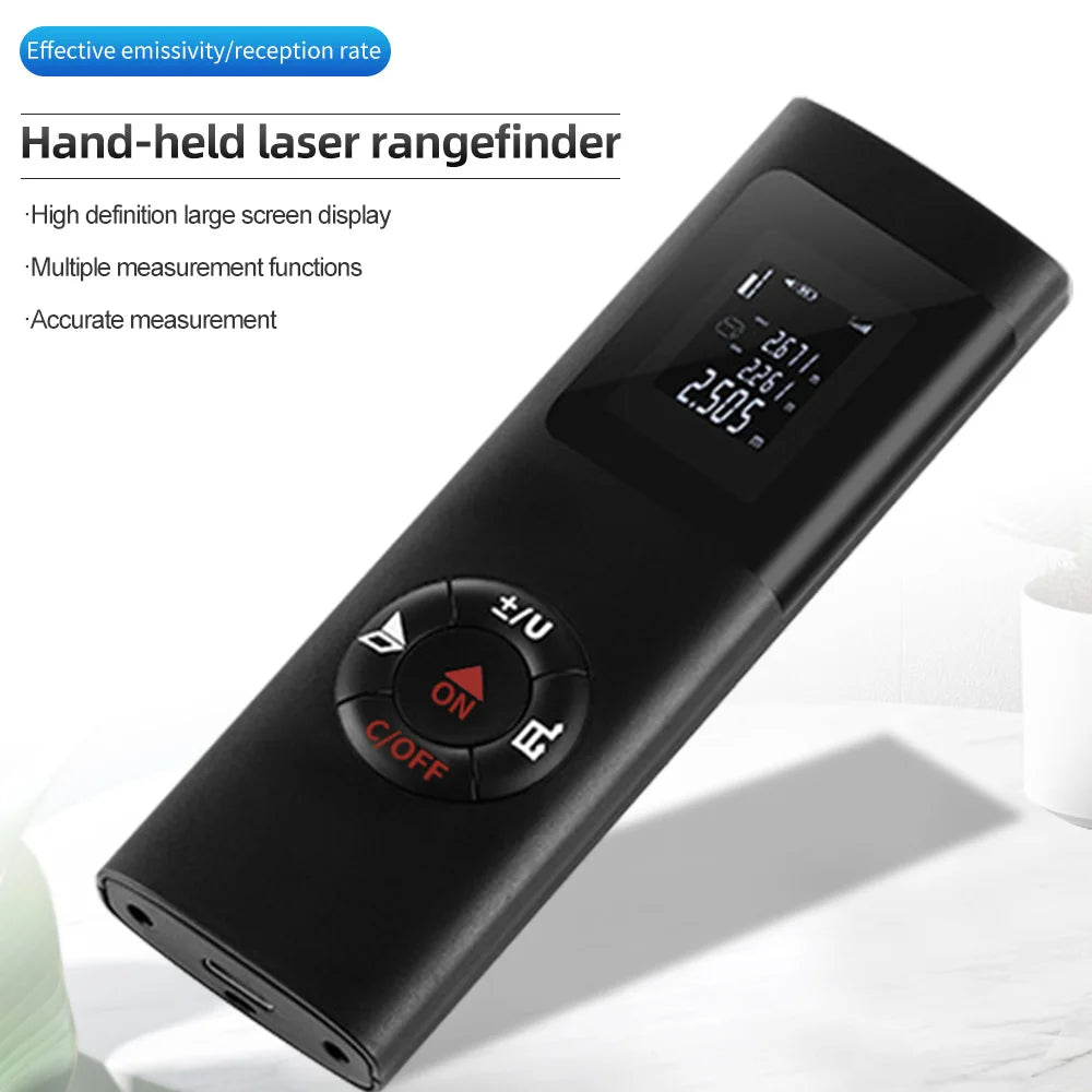 40M Rechargeable Handheld Infrared Laser Distance Meter Rangefinder for Decoration