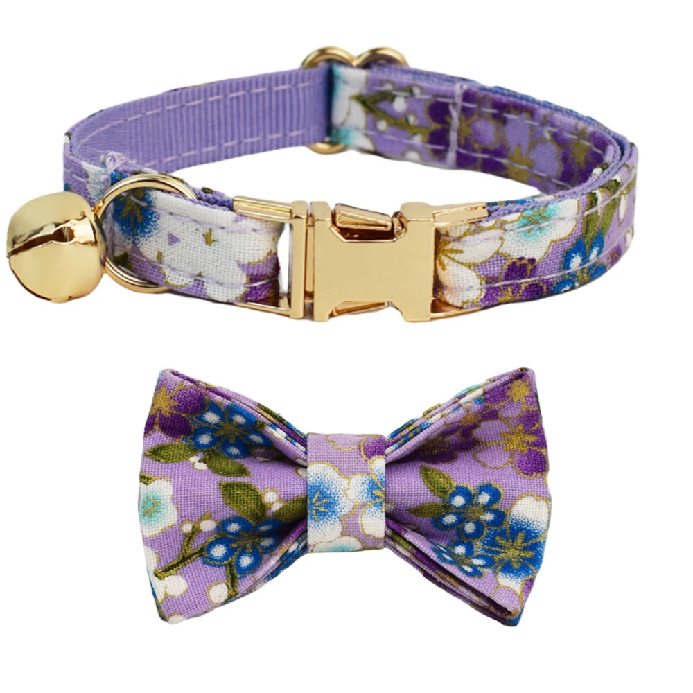 CowLost | cat-furniture-adjustable-cat-collar-with-bowknot-and-safety-release |22