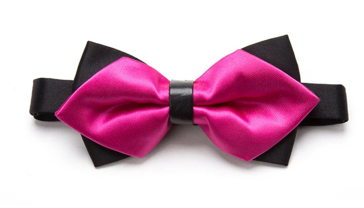 CowLost | men-ties-solid-fashion-butterfly-party-wedding-black-red-bow-tie |8