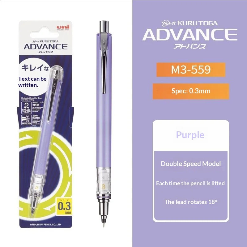 CowLost | product_id-uni-kuru-toga-advance-black-tech-mechanical-pencil-0-5mm-double-speed-auto-rotation-anti-break-lead |32