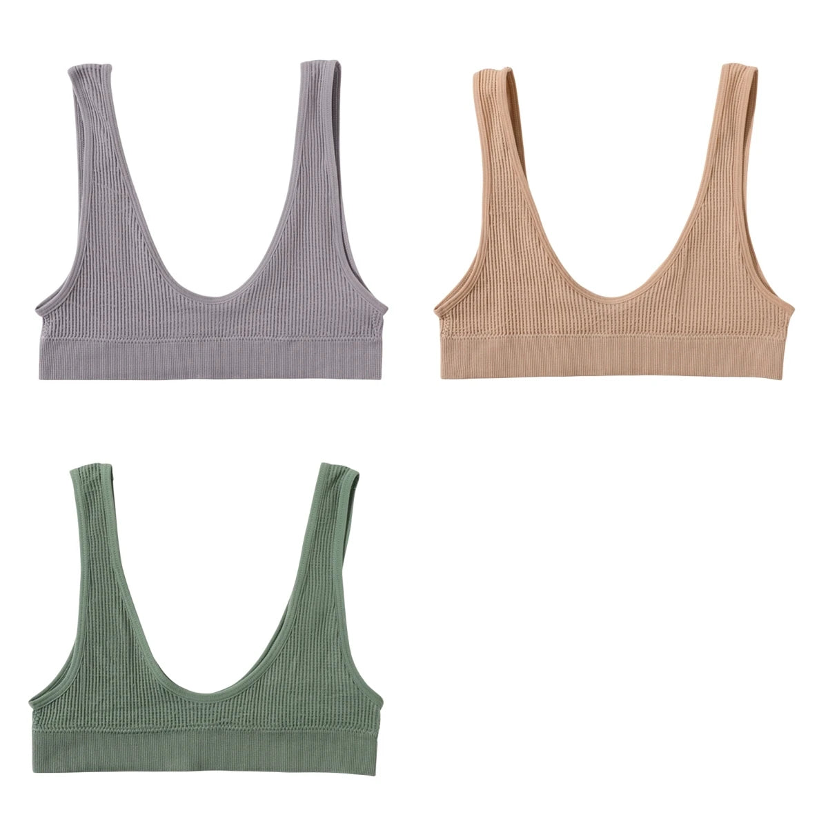 CowLost | product_id-3pcs-seamless-wireless-push-up-u-shape-bras-for-women-comfort-sport |24