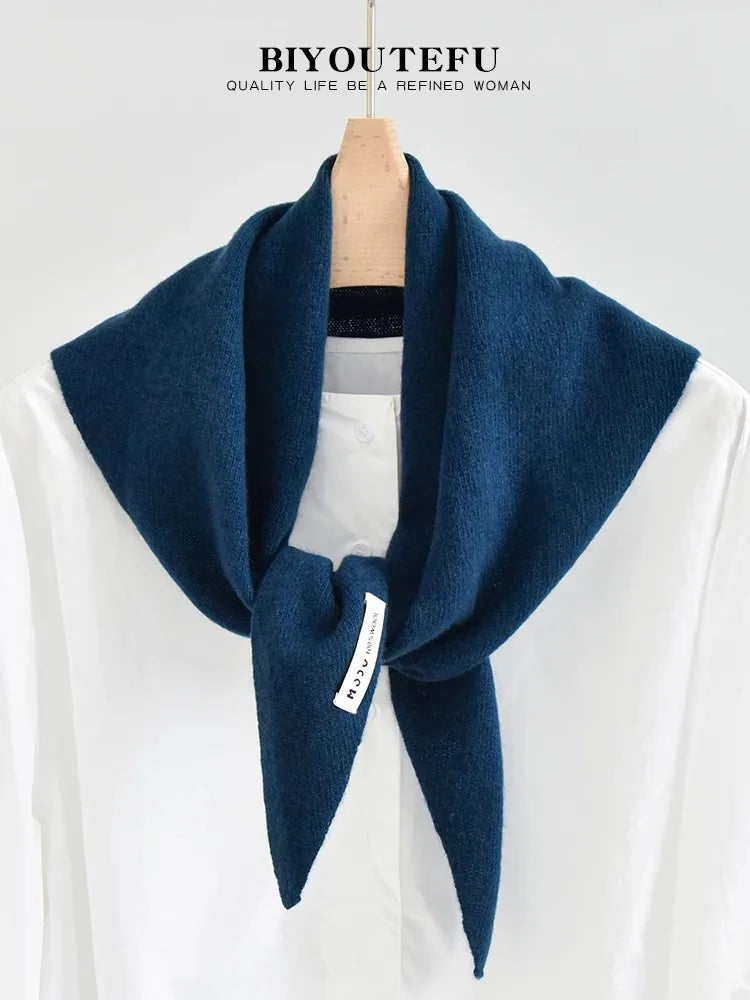 CowLost | australian-wool-knitted-triangle-scarf-shawl-womens-autumn-winter-warm-neck-protection-scarf |26