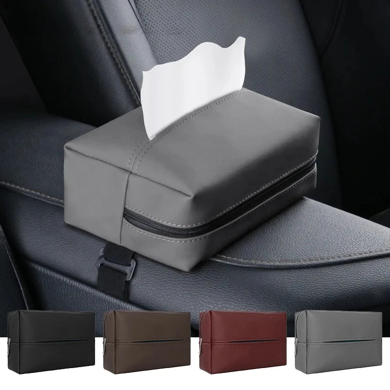 CowLost | paper-towel-holders-product_id-nappa-leather-car-tissue-box-holder-hanging-on-sun-visor-or-seat-back-organizer |2