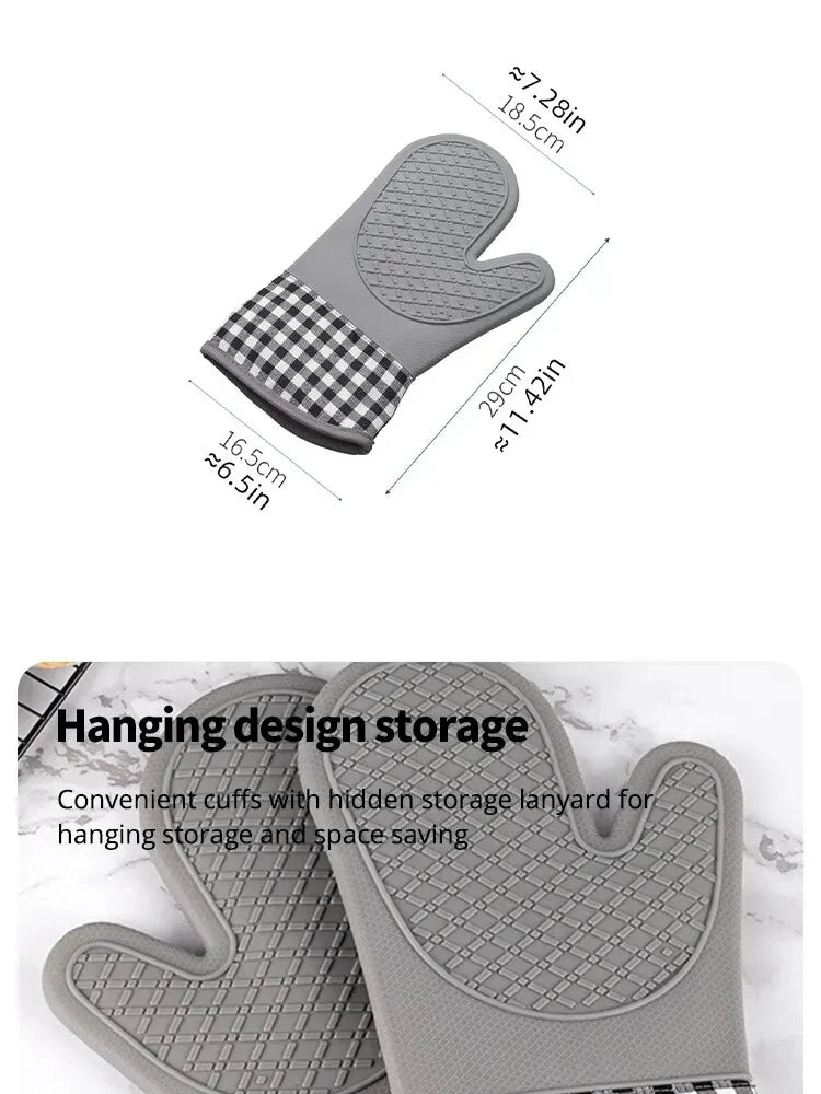 CowLost | silicone-insulated-glove-anti-slip-lengthened-thickened-high-temperature-resistant-kitchen-anti-scalding-device |8