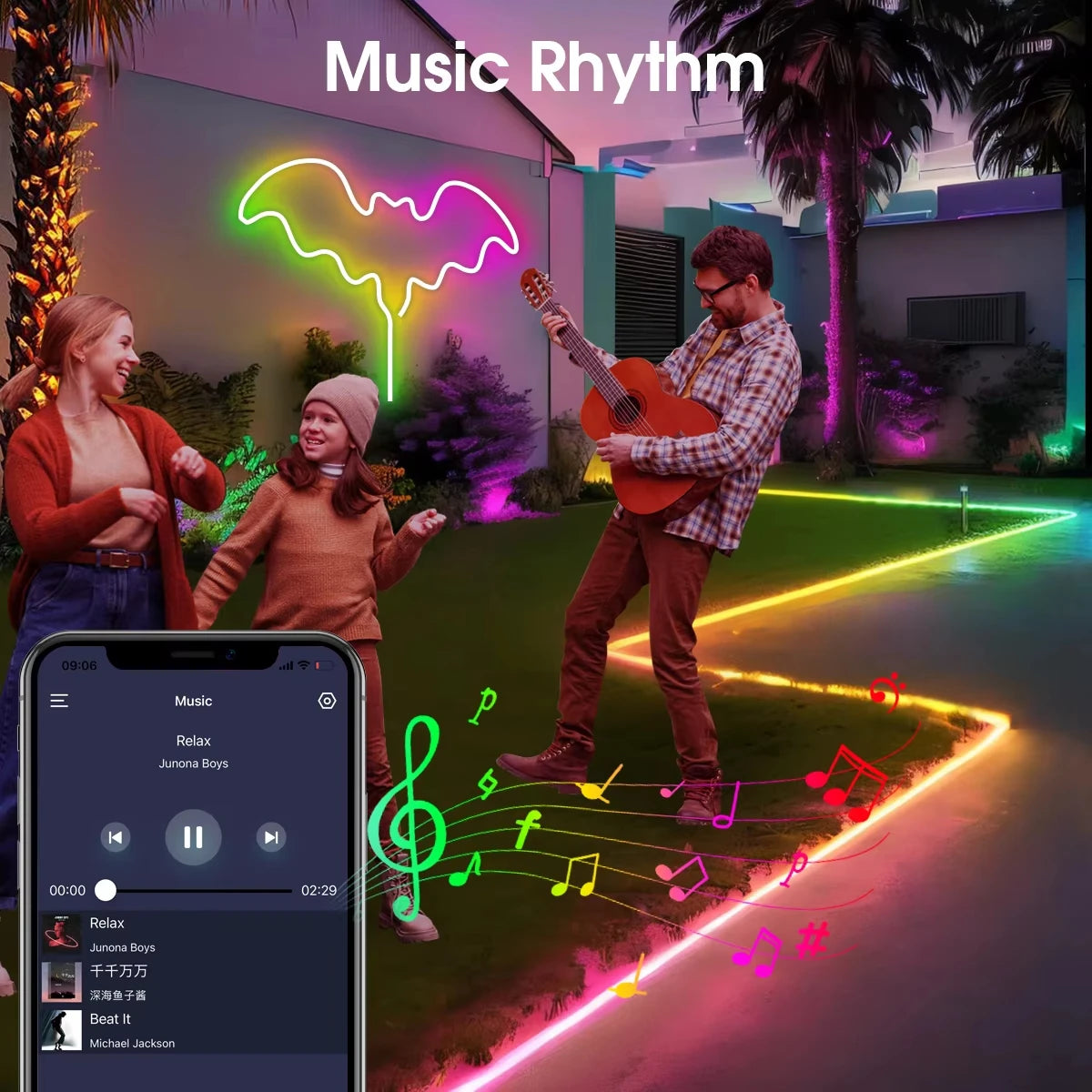 CowLost | light-ropes-strings-product_id-5v-usb-rgbic-neon-led-strip-1-5m-with-bluetooth-app-remote-for-neon-sign-decoration |13