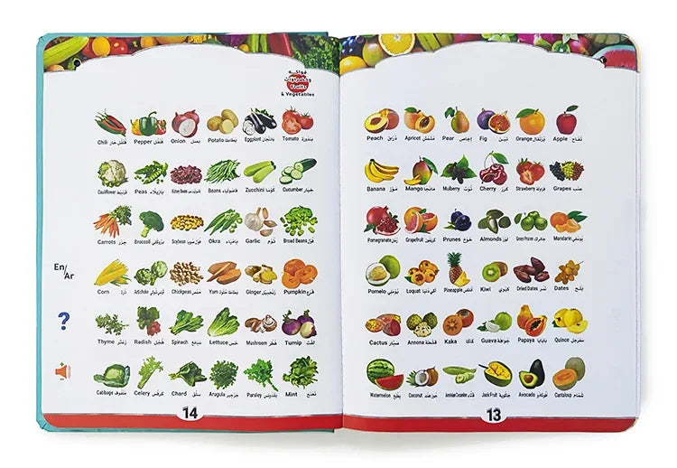 Arabic English Point Reading Puzzle Audio Book Early Education Montessori Toy
