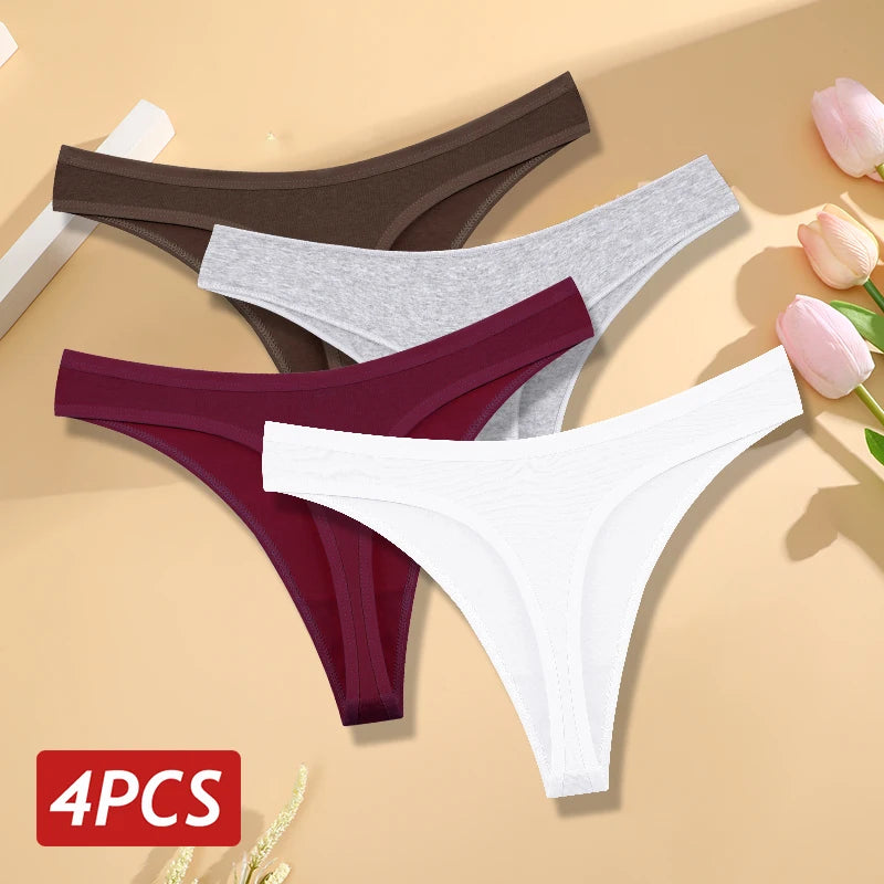 CowLost | activewear-pants-4pcs-seamless-cotton-womens-low-rise-panties-set |16
