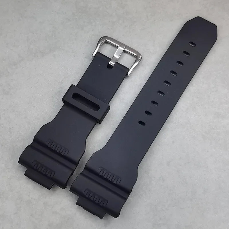 Black Silicone PU Watchband for GW-7900B G-7900SL GR-7900NV G7900 Series 16x28mm Bracelet