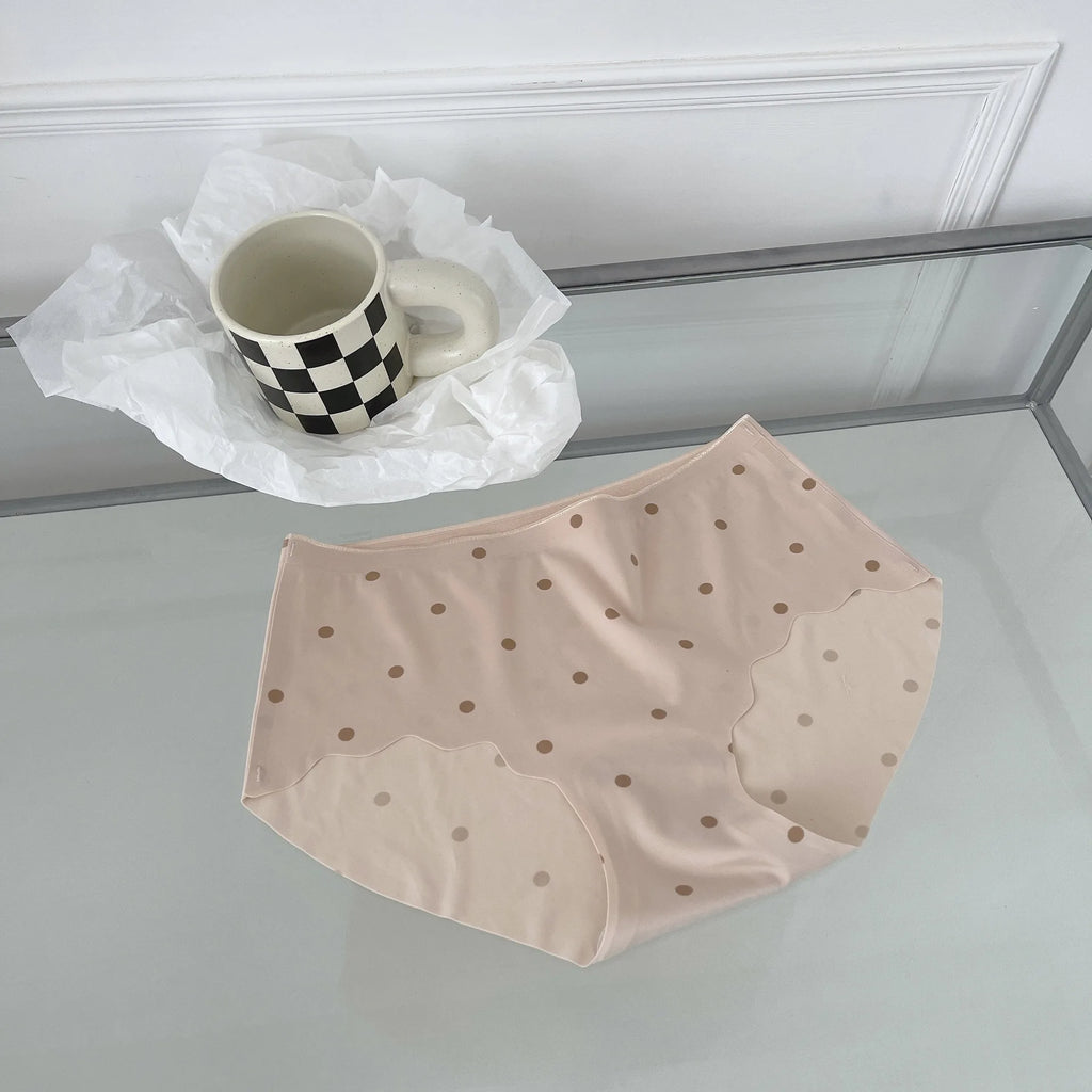 CowLost | product_id-women-seamless-mid-waist-dot-briefs-ice-silk-sexy-underwear |15