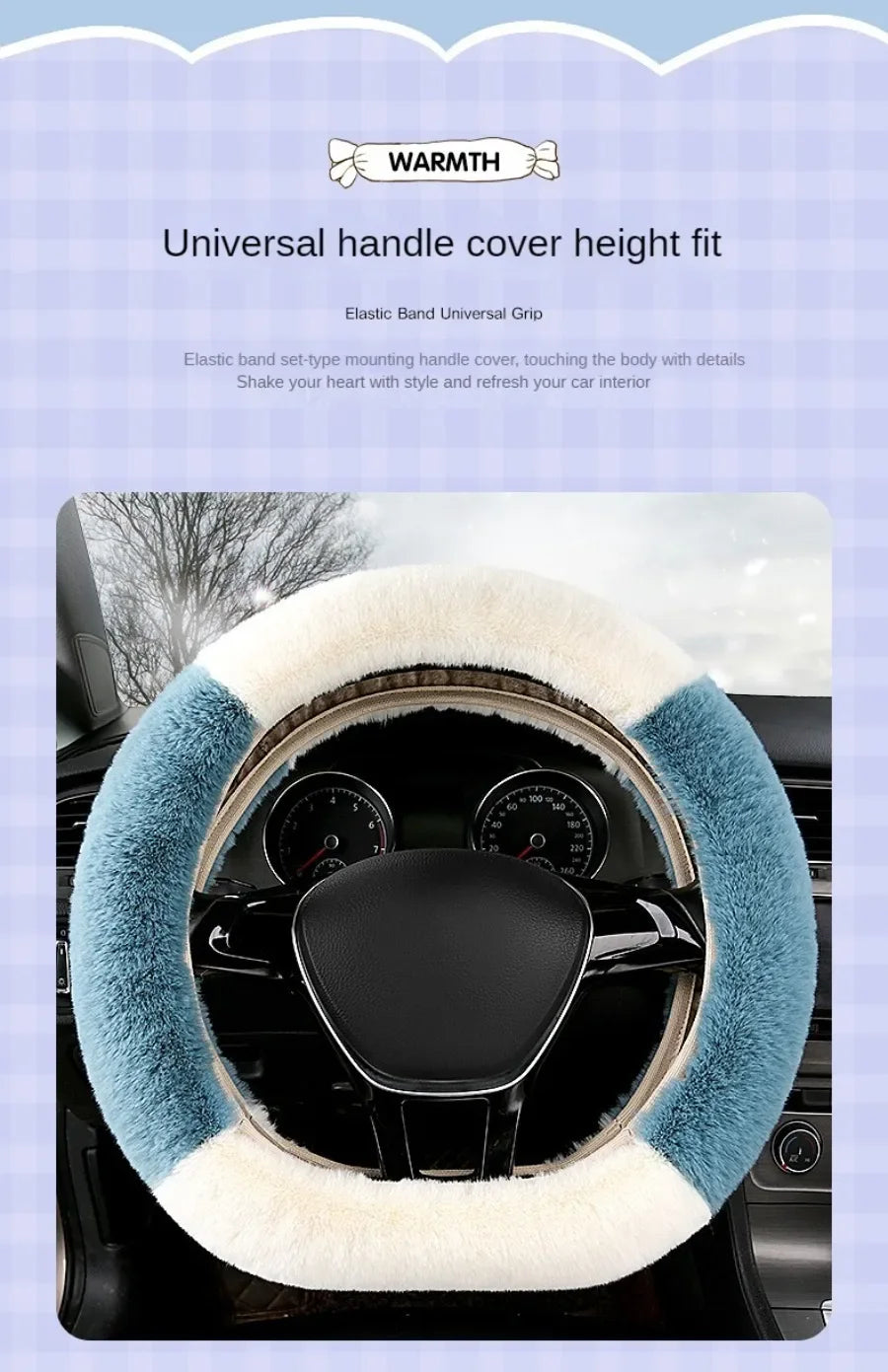 CowLost | soft-and-fluffy-otter-rabbit-plush-steering-wheel-cover-for-13-4-15-75-diameter-steering-wheels |6