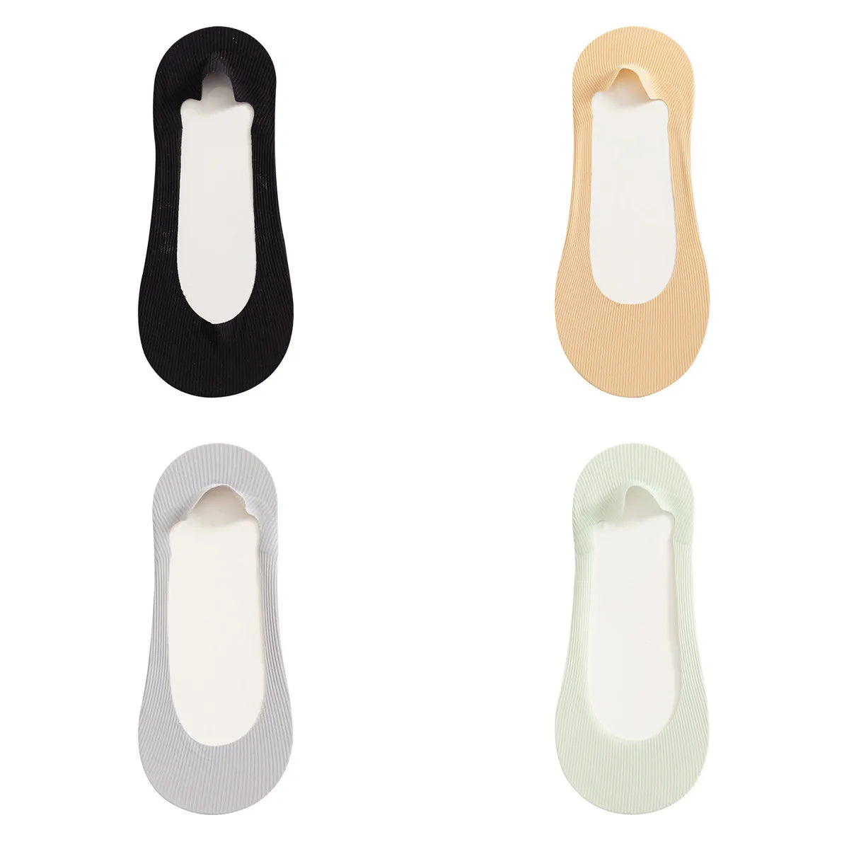 CowLost | product_id-4-pairs-women-s-summer-ice-silk-anti-slip-invisible-short-socks-solid-color |23