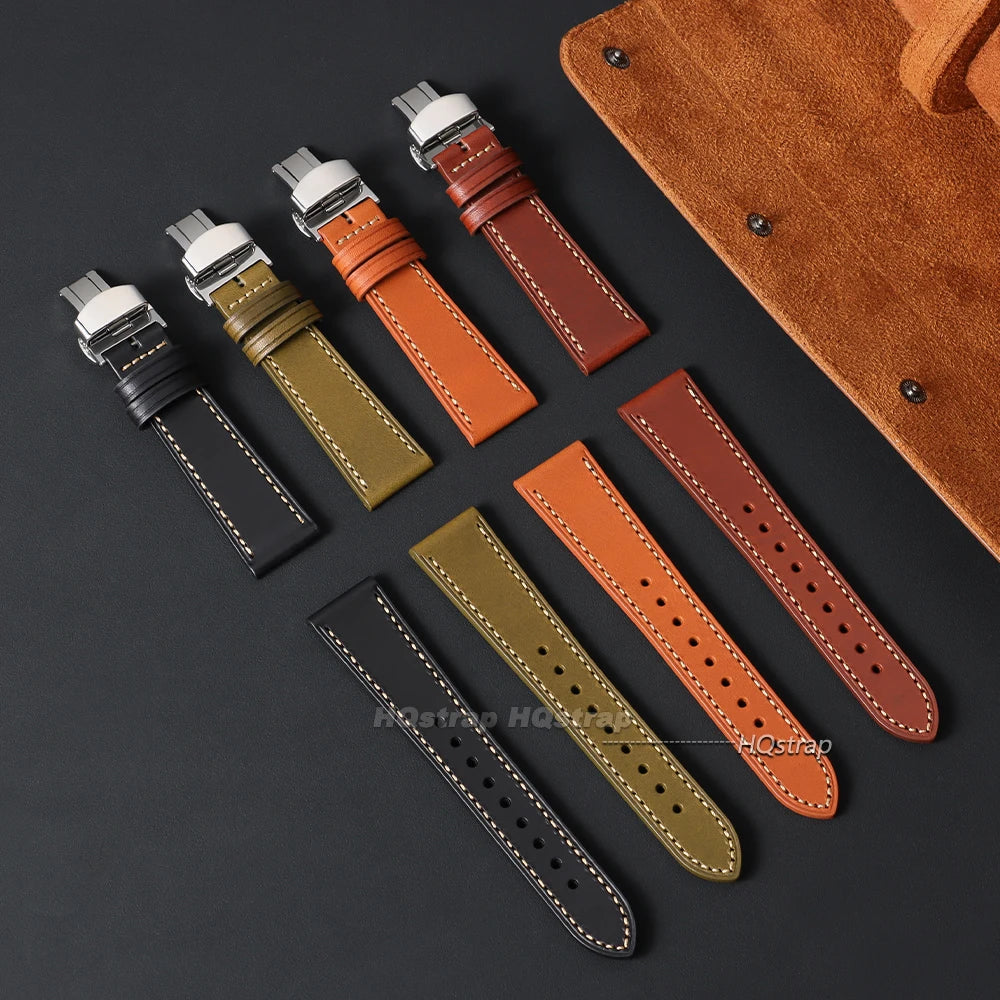 CowLost | bracelets-product_id-calfskin-leather-watch-band-20mm-22mm-with-stainless-steel-buckle-black-brown-green-light-brown |3