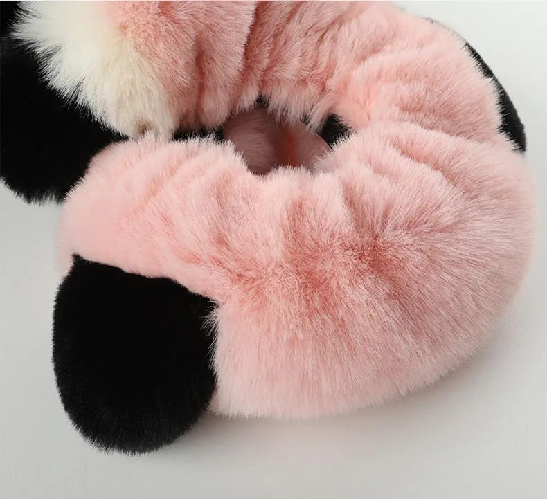 CowLost | winter-warm-plush-car-steering-wheel-cover-with-cute-panda-ears |9