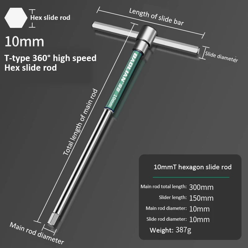 CowLost | t-bar-socket-wrench-2-10mm-adjustable-t-handle-speed-wrench-set-nut-spinner-hex-socket-t-shape-handle-wrench-2-way-drive-design |28