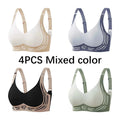 CowLost | fallsweet-4pcs-womens-push-up-bra-seamless-super-gather-bras-no-steel-ring-bra-comfort-breathable-brassiere-female-lingeries |1