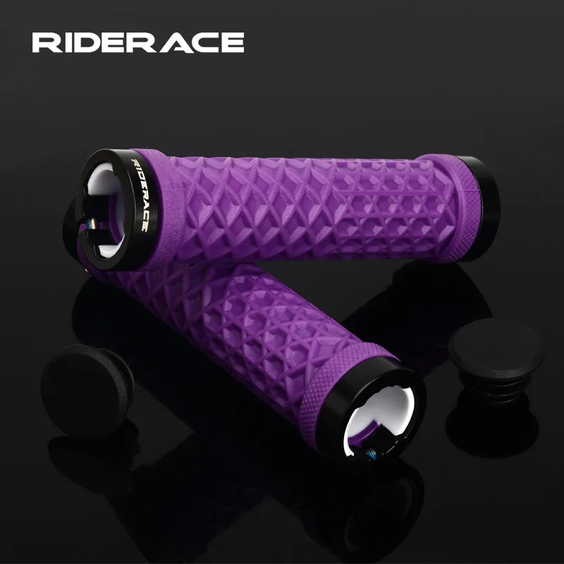 CowLost | riderace-bicycle-handlebar-grips-soft-rubber-mtb-mountain-bike-lock-on-handle-bar-cover-shockproof-anti-slip-ergonomic-cycling |5