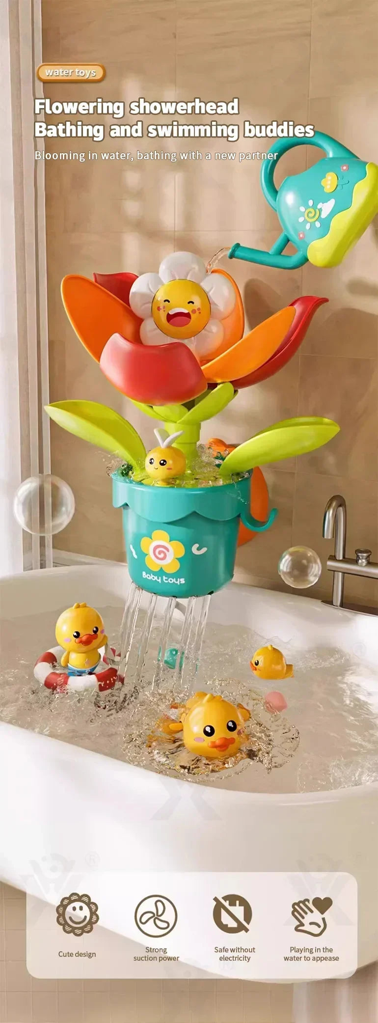 CowLost | product_id-childrens-sunflower-water-spray-bath-toy-fun-shower-sprinkler-gift |9