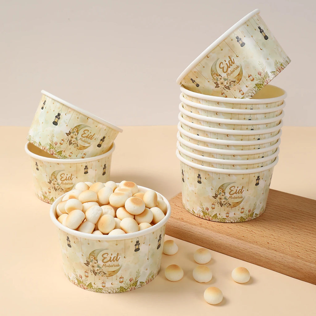 CowLost | 10pcs-ramadan-paper-bowl-eid-mubarak-decoration-for-home-food-holders |5