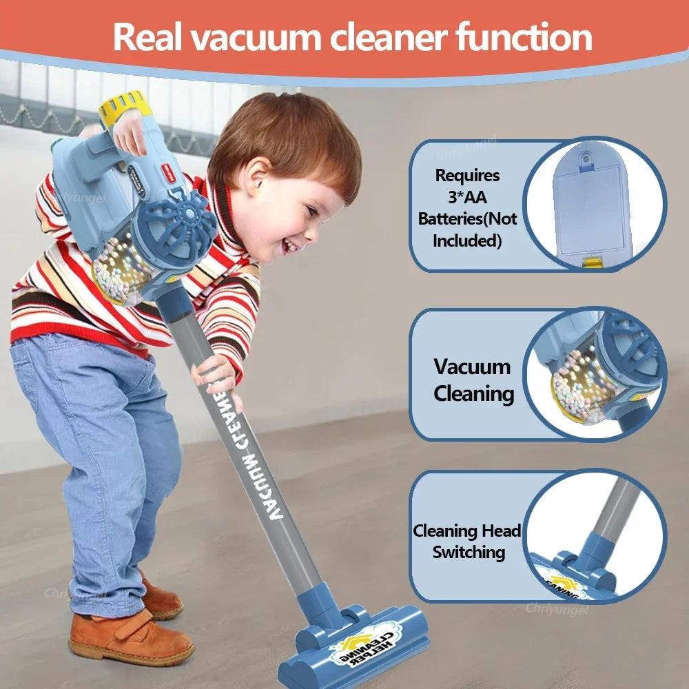 Kids Electric Vacuum Cleaner Toy Pretend Play Cleaning Set Educational Gift for Toddlers