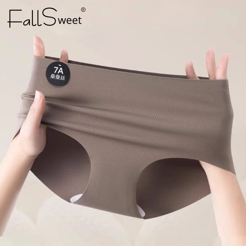 CowLost | product_id-fallsweet-4-pack-seamless-mulberry-silk-womens-briefs-m-2xl-lightweight-underwear |3