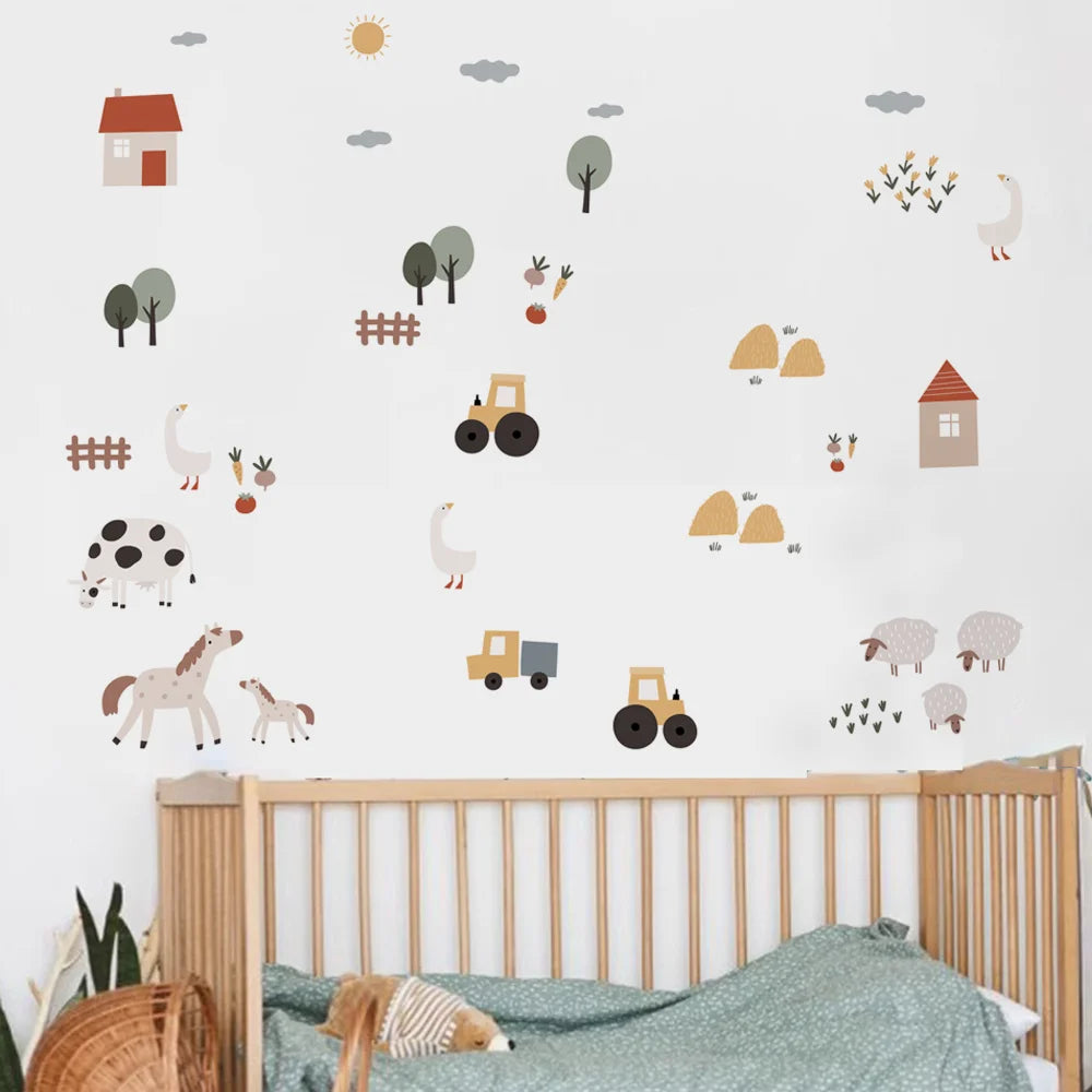 CowLost | wall-decals-product_id-boho-cartoon-cute-cow-farm-animal-vinyl-wall-sticker-removable-nursery-decal |4