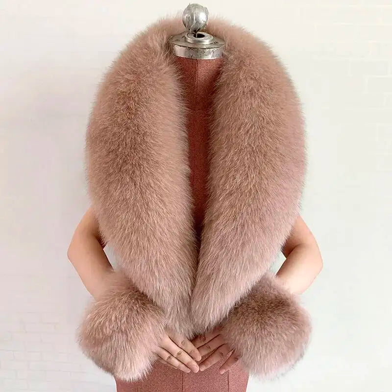 CowLost | winter-natural-fox-fur-scarf-and-cuff-set |34