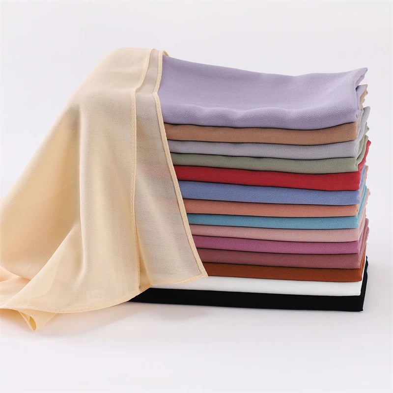 CowLost | 90-90cm-square-solid-color-women-chiffon-hijab |1