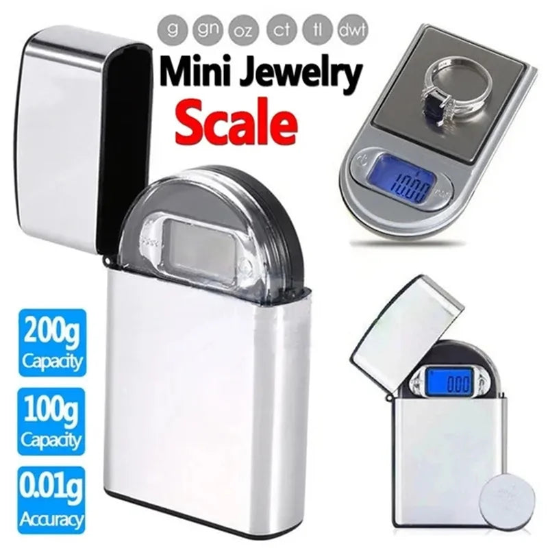 CowLost | mini-pocket-lighter-scale-50g-100g-200g-precision-digital-scales-for-for-jewelry-diamond-reloading-kitchen-0-01g-weight |2