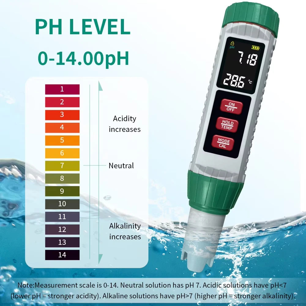 5-in-1 Digital Water Quality Tester PH/EC/TDS/Salt/Temp Meter Portable Test Pen for Pool Aquarium